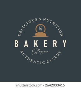food concept with delicious and tasty bread logo with a simple minimalist logo and modern bread silhouette symbol template illustration brand product shop, restaurant, bar illustration or poster