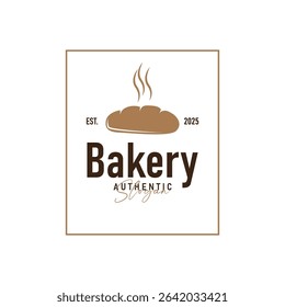 food concept with delicious and tasty bread logo with a simple minimalist logo and modern bread silhouette symbol template illustration brand product shop, restaurant, bar illustration or poster