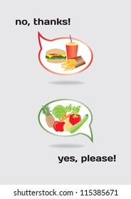 Food concept healthy and unhealthy