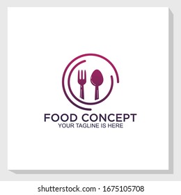 food concept logo template design vector, restaurant logo vector