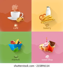 Food, concept vector set