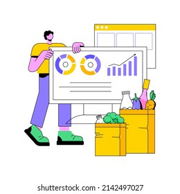 Food consumption abstract concept vector illustration. Country economic growth, food industry, consumption pattern, GDP increase, nutrition habit, demand satisfaction, economics abstract metaphor.