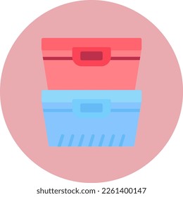 Diseño de iconos de vectores planos de contenedor de alimentos