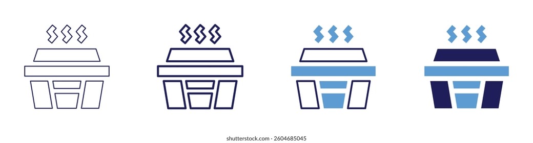 Food container icon in 4 different styles. Thin Line, Line, Bold Line, Duotone. Duotone style. Editable stroke.