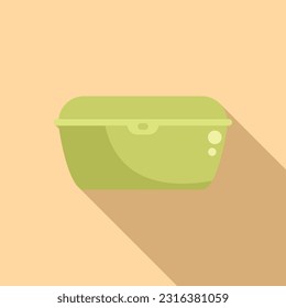 Food container icon flat vector. Fruit box. Snack meal