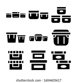 food container  icon isolated sign symbol vector illustration - Collection of high quality black style vector icons
