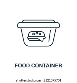 Food Container Icon. Line Element From Take Away Collection. Linear Food Container Icon Sign For Web Design, Infographics And More.