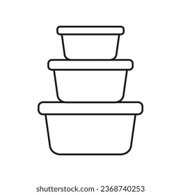 Icono de contenedor de alimentos. Icono de Lunchbox. Organización de contenedores para el almacenamiento de alimentos. Icono del vector aislado en fondo blanco.