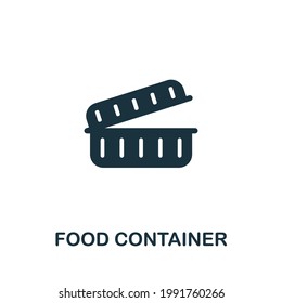 Food Container icon. Monochrome simple element from packaging collection. Creative Food Container icon for web design, templates, infographics and more