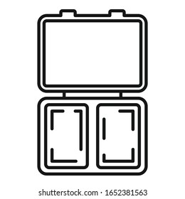 Icono de contenedor de alimentos. Icono del vector del contenedor de alimentos para el diseño web aislado en fondo blanco