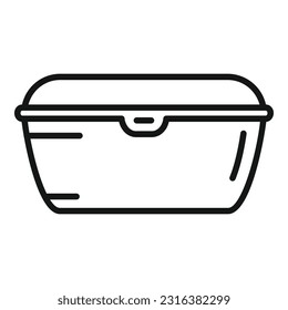 Food container icon outline vector. Fruit box. Snack meal