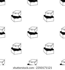 Food Container Icon Seamless Pattern, Food Storage Icon Vector Art Illustration