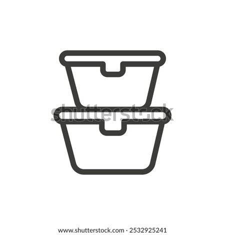 Food container icon Simple outline vector logo