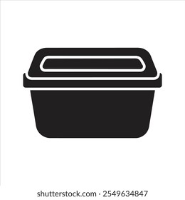 Food container icon. Vector and glyph