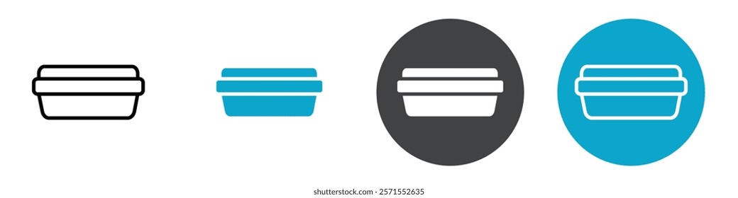 food container icon Vector illustration in black