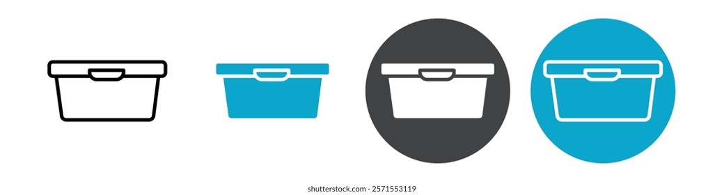 food container icon Vector illustration in black