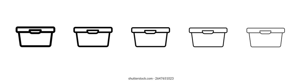 food container icon vector thin outline style sign