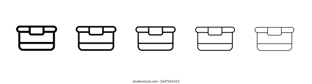 food container icon vector thin outline style sign