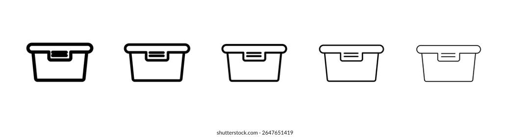 food container icon vector thin outline style sign