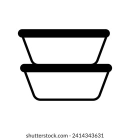 food container icon with white background vector stock illustration