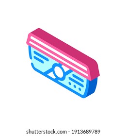 vector de icono isométrico del contenedor de alimentos. signo de contenedor de comida. ilustración de símbolo aislado