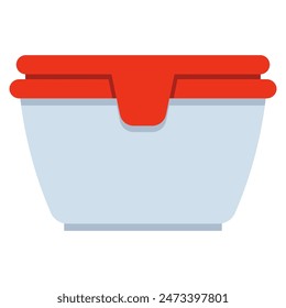 Food container with lids vector cartoon illustration isolated on a white background.