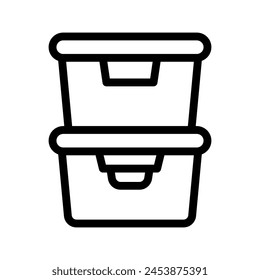 food container line icon illustration vector graphic. Simple element illustration vector graphic, suitable for app, websites, and presentations isolated on white background