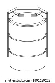 Food container line vector illustration.
isolated on white background.Top view