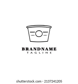 food container logo cartoon icon design template black modern isolated illustration