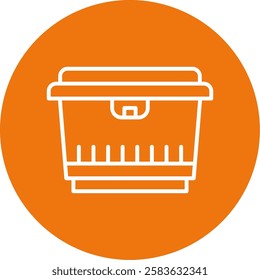 Food Container Outline Circle Style Icon Design