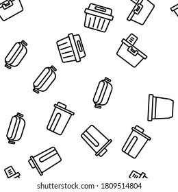 Vektor-Vektor-Packung mit Lebensmittelbehältern - Illustration mit nahtlosem Muster