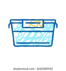 food container plastic doodle icon sketch vector. food container plastic sign. isolated symbol illustration