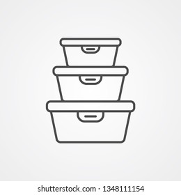 Food container vector icon sign symbol