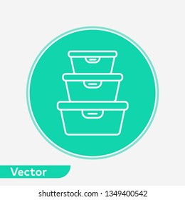 Food container vector icon sign symbol