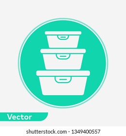 Food container vector icon sign symbol