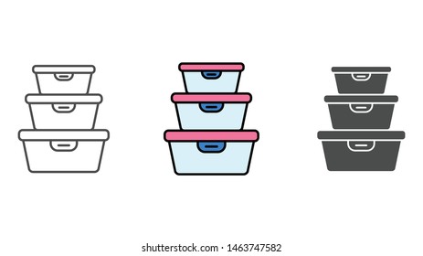 Food container vector icon sign symbol