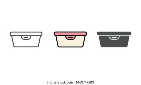 Food container vector icon sign symbol