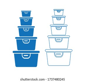 Símbolo del símbolo del icono del vector del contenedor de alimentos.