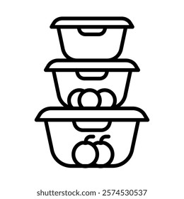 Food container Vector Line Icon Design