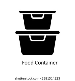 Food Container  vector Solid Design illustration. Symbol on White background EPS 10 File 