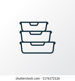 Food Containers Icon Line Symbol. Premium Quality Isolated Storage Element In Trendy Style.