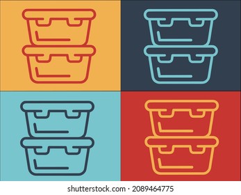 Food Containers Logo Template, Simple Flat Icon of food,container,box