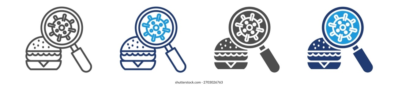 food contamination icon set multiple style