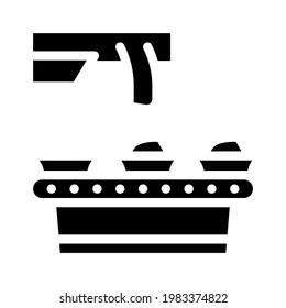 food conveyor glyph icon vector. food conveyor sign. isolated contour symbol black illustration