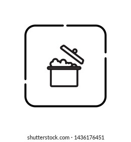 Food cook, boiling pan vector icon