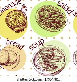 Food, Cookery - seamless vector background 