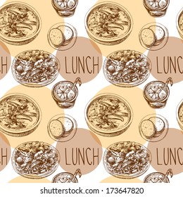 Food, Cookery - seamless vector background 