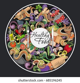 Food cooking background vector set collection mixed. Dishes, vegetables, spices.