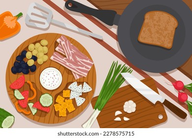 Food and cooking banner. Chefs at work in the kitchen
