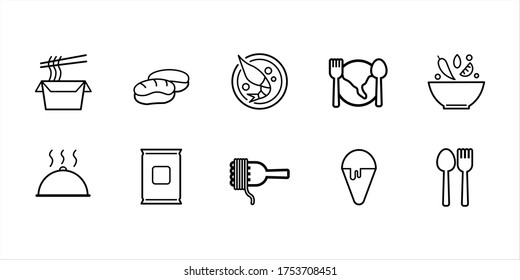 Food and cooking icon set. Vector illustration.